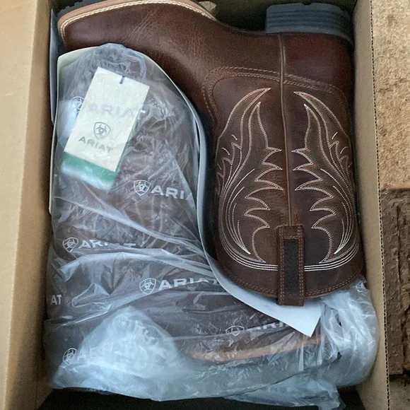Brand new never been worn Ariat safety toe boots with original box.